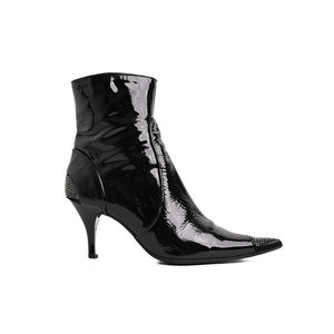 Good Loretta Pettinari Black Leather Ankle Boots Size 37